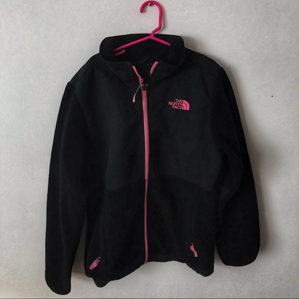 Girls Black and Pink Fleece North Face